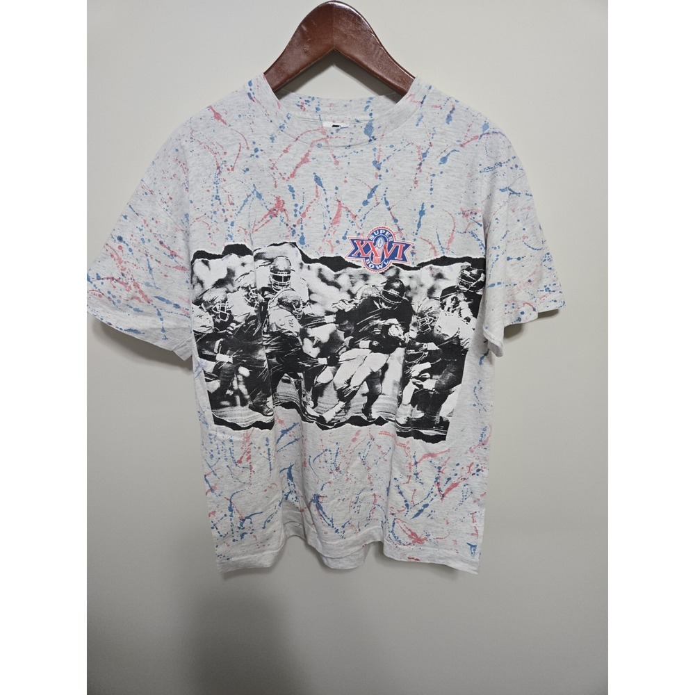 Vintage Super Bowl‎ Shirt All Over Print Shirt NFL Starter Shirt XL 1990s White